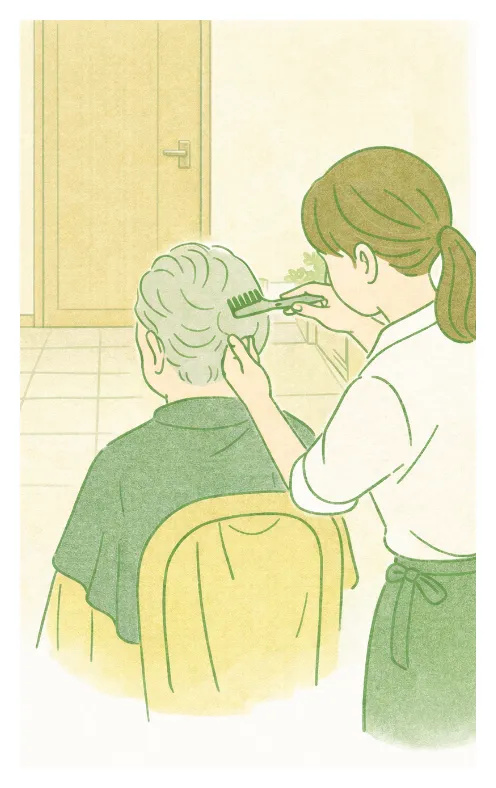 訪問美容での施術イメージ